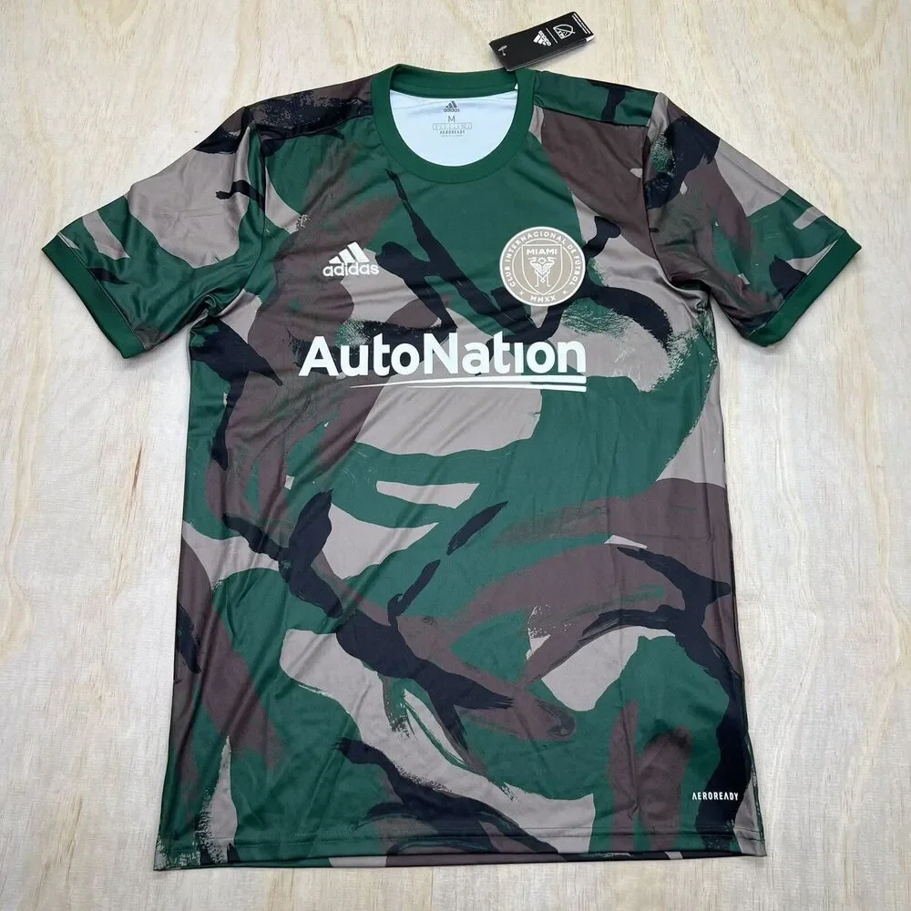 NEW Inter Miami CF adidas Camo 2021 Pre-Match  Performance Top Shirt MD